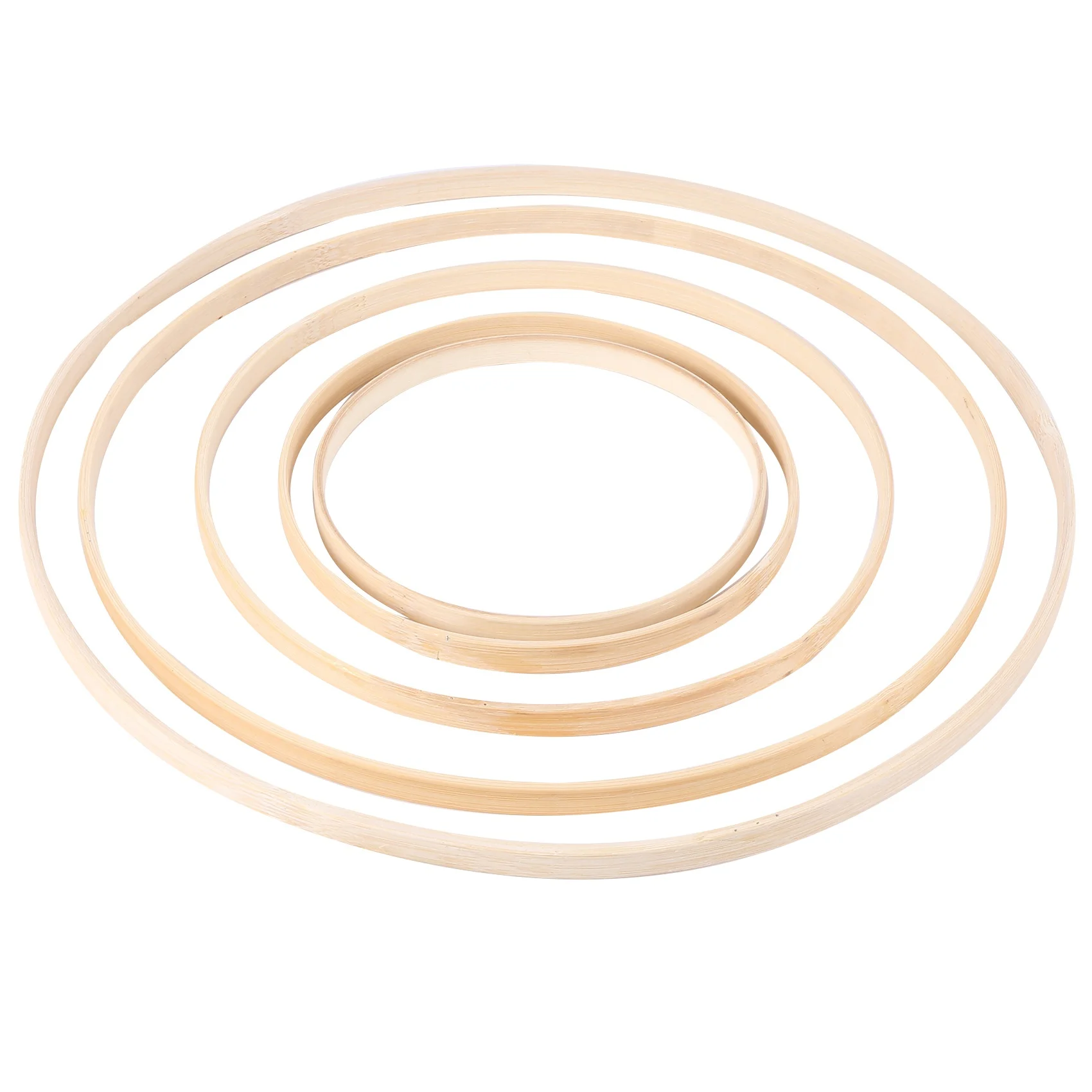 B84B Bamboo Macrame Hoop Rings for Dream Catcher, 15 Pcs 5 Sizes DIY Wreath Supplies, Wall Hanging Crafts