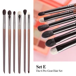 Bethy Beauty Makeup Eye Shadow Brush Set Goat Hair Tool Ultra Soft Make Up Tapered Blender Diffuse Kit Cut Crease Brush 2/6 pcs