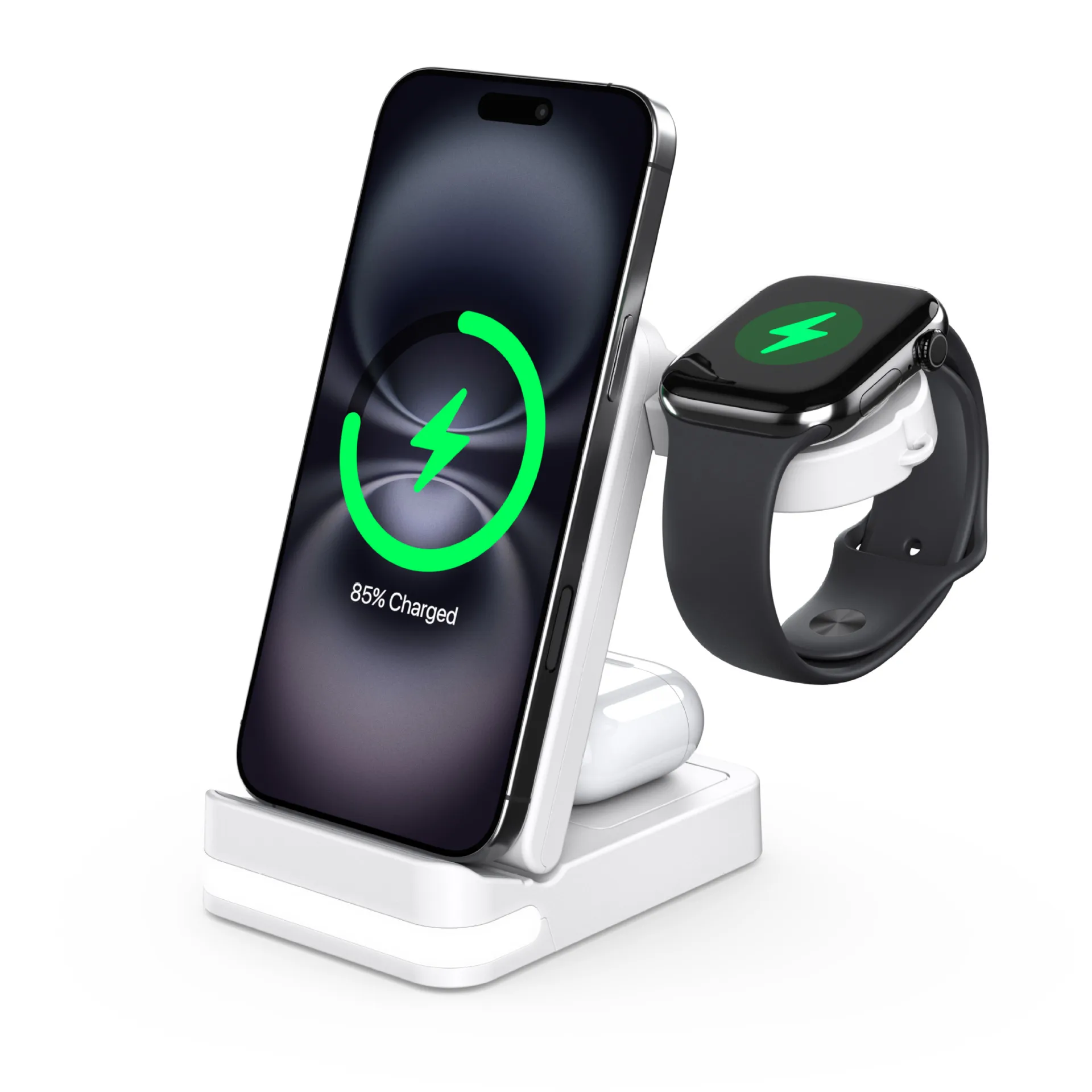 

The new product is suitable for Android IOS mobile phone watch earphone 3-in-1 foldable wireless charger
