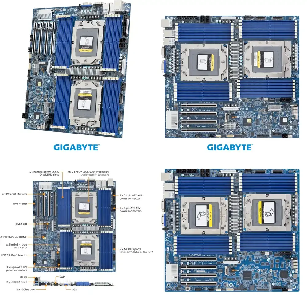 MZ73-LM2 for EPYC 9005 9004 Server Motherboard E-ATX Dual Socket DDR5 ECC Registered Memory Integrated Graphics