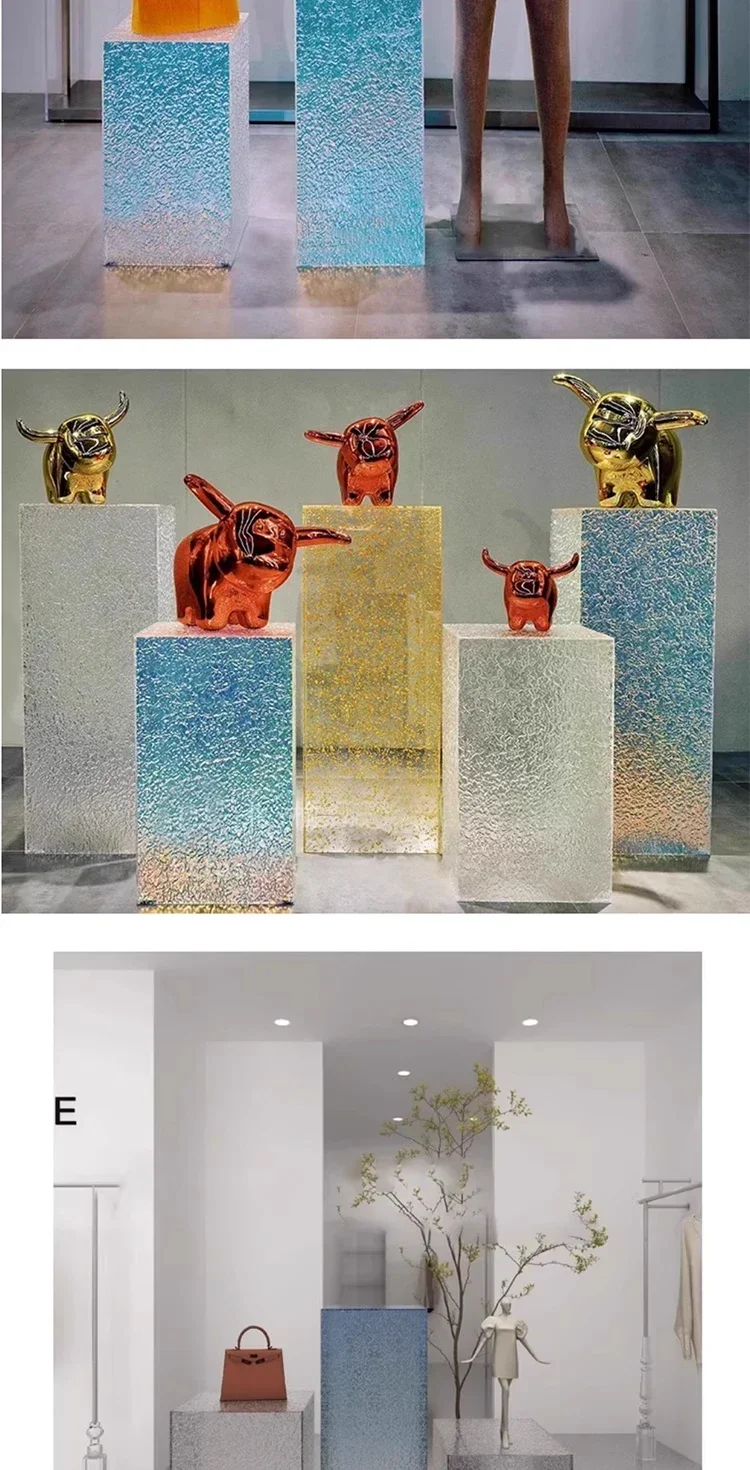 A Acrylic colorful living room flower stand corridor entrance platform hotel homestay floor ornament display stand
