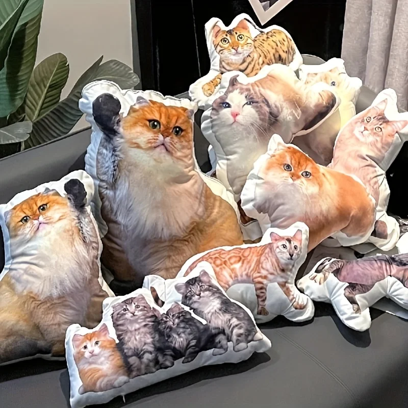 

Плюшевая подушка для фотографий домашних животных — идеальный подарок для любителей домашних животных, подходит для украшения дивана и кровати, удобные и милые подушки.