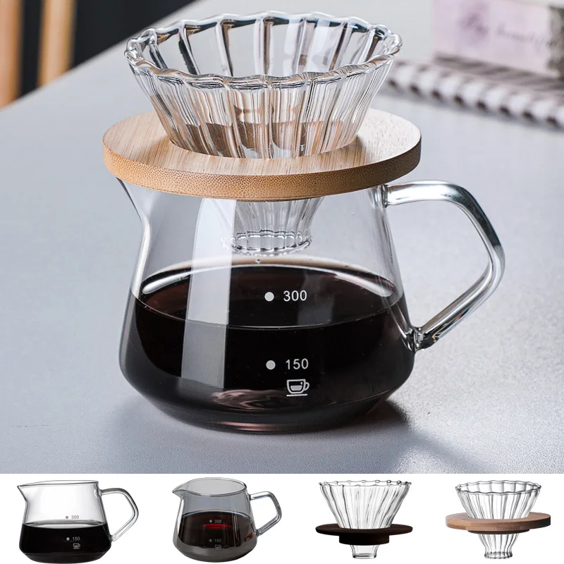 

Premium Heat-Resistant Glass Drip Coffee Pot with Glass Filter 300ml/600ml Muti-purpose Coffee Maker Home Appliance Coffee Pot