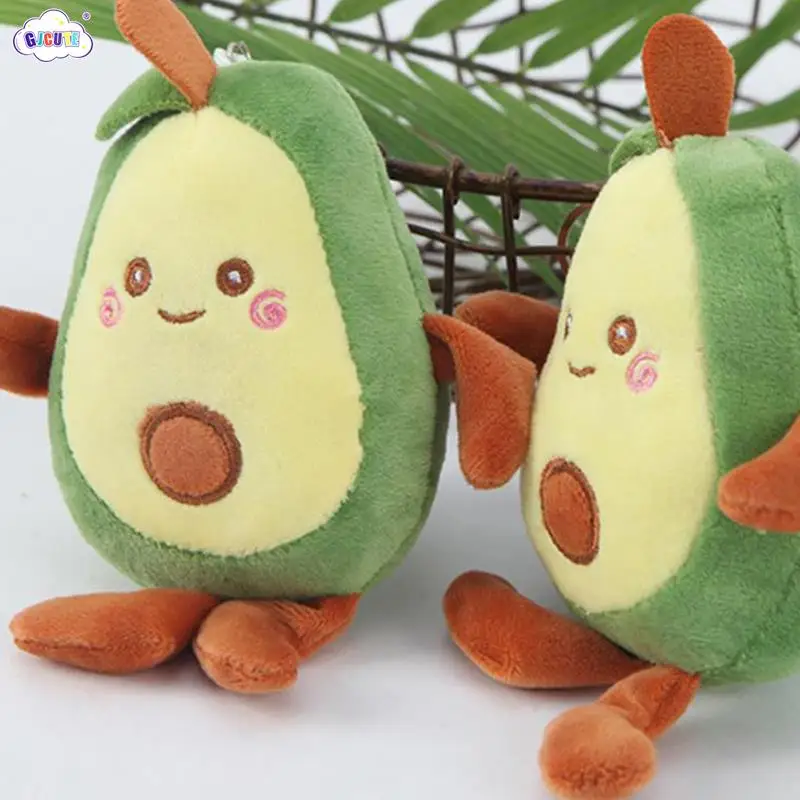 

12cm Cartoon Fruit Avocado Stuffing Doll Plush Toy Keychain Pendant Backpack Keyring Ornament Accessories Gift