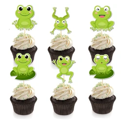 Cartoon Frog CupCake Topper Frog Birthday Cake Decorations Mini Frog Shape Cake Topper Baby Shower Animal Frog Themed Supplies