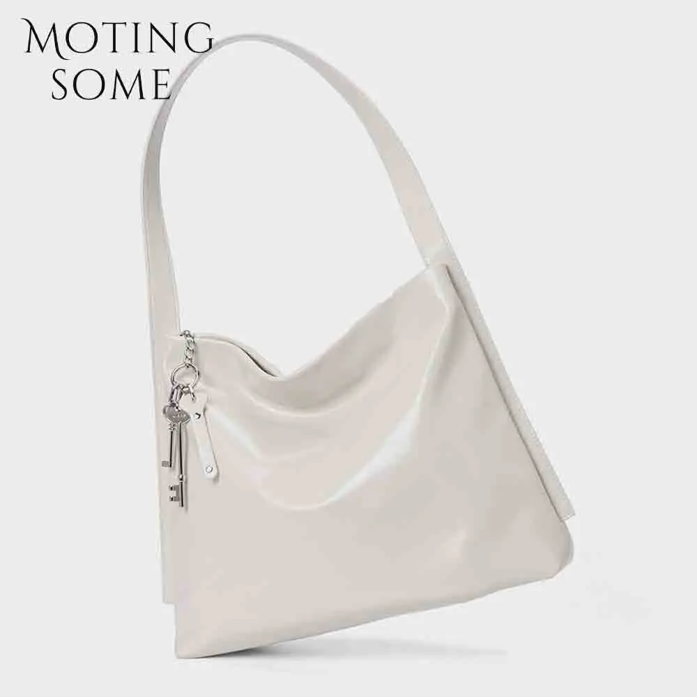 Motingsome Fashion Simply Woman Bag High Quality Oil Wax Cow Leather Large Capacity Shoulder Handbag and Purses Casual Tote 2024