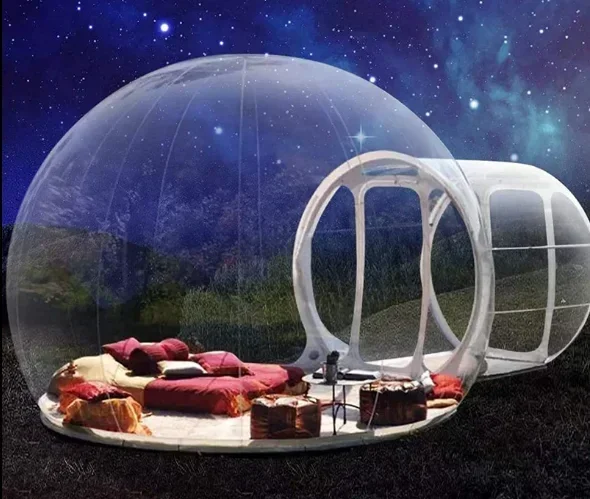 

5-метровая куполообразная глэмпингская надувная пузырьковая палатка с прозрачным верхом из китайской фабрики надувных палаток