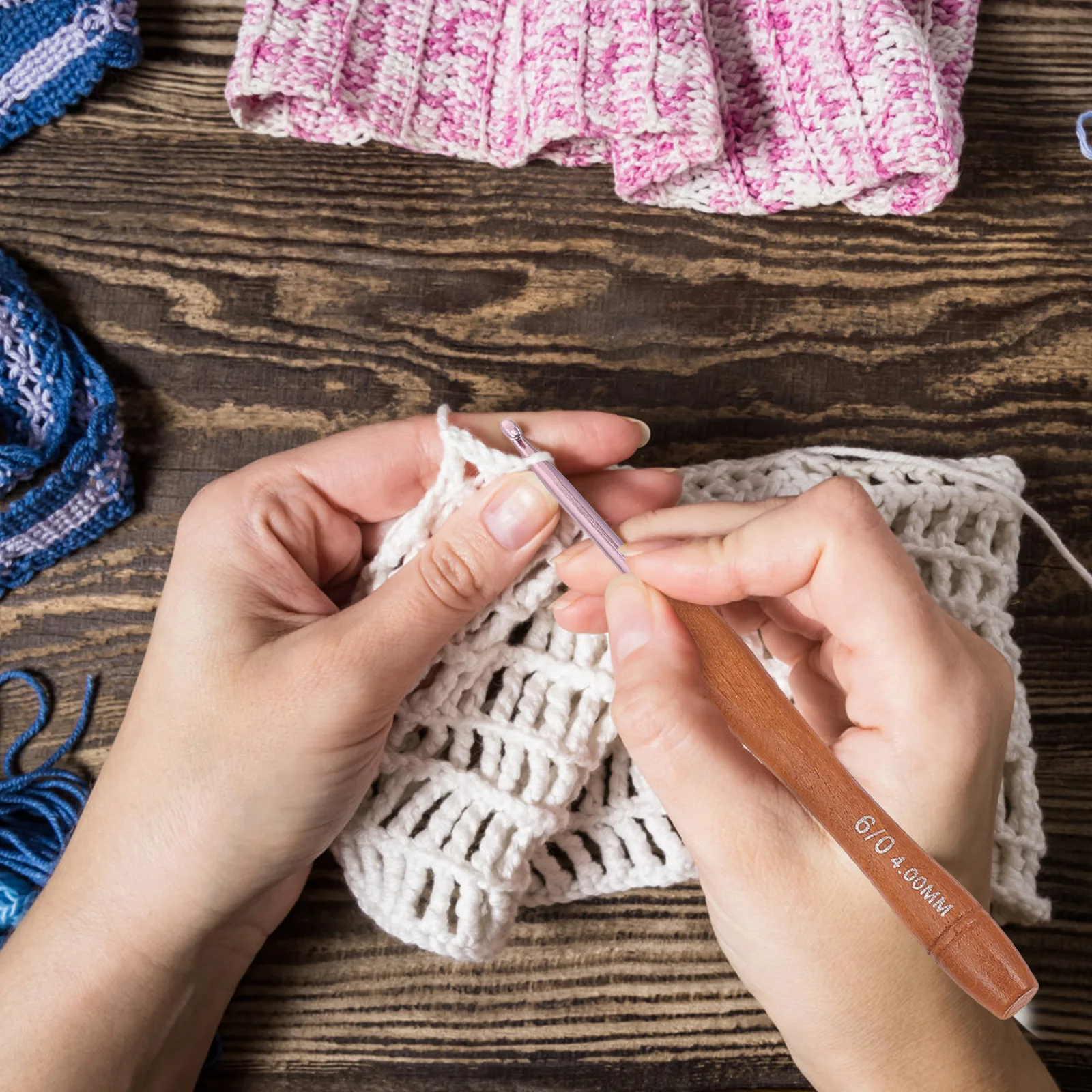 

9Pcs Rosewood Handle Crochet Needles Strong Anti Deformation Design Perfect for Yarn Crafts Knitting Lovers Gift