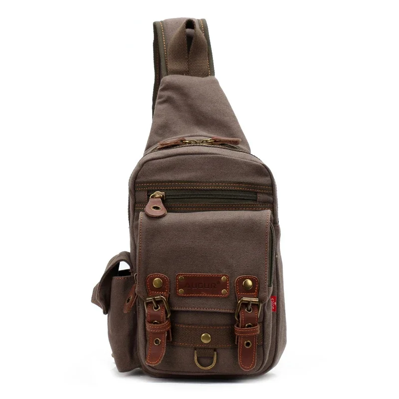 Chikage Multifunktions-Unisex neue Brusttasche Persönlichkeit Herren Canvas Umhängetasche große Kapazität Reise Umhängetasche