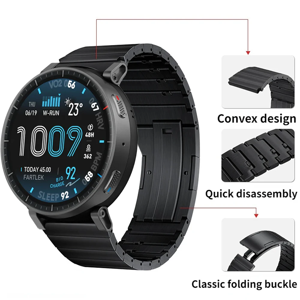 

Титановый ремешок 22 мм для Amazfit Active Max/Balance 2/GTR 4, легкий браслет для Huawei Watch GT6/5 Pro 46 мм/CMF Watch 3 Pro
