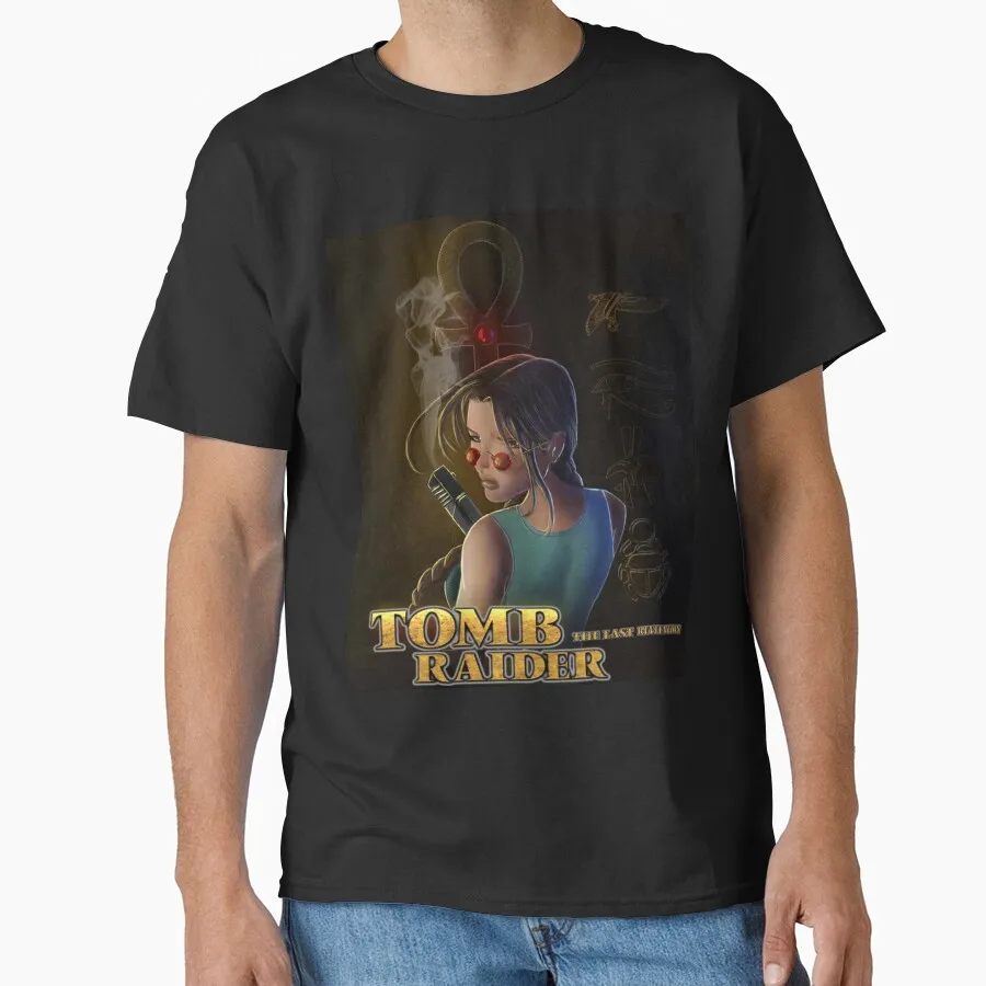 Retro Video game Tomb Raider Angel of Darkness Lara Croft Gift t shirt for gamer 1016 Short Sleeve Graphic Clothes US Size Tee