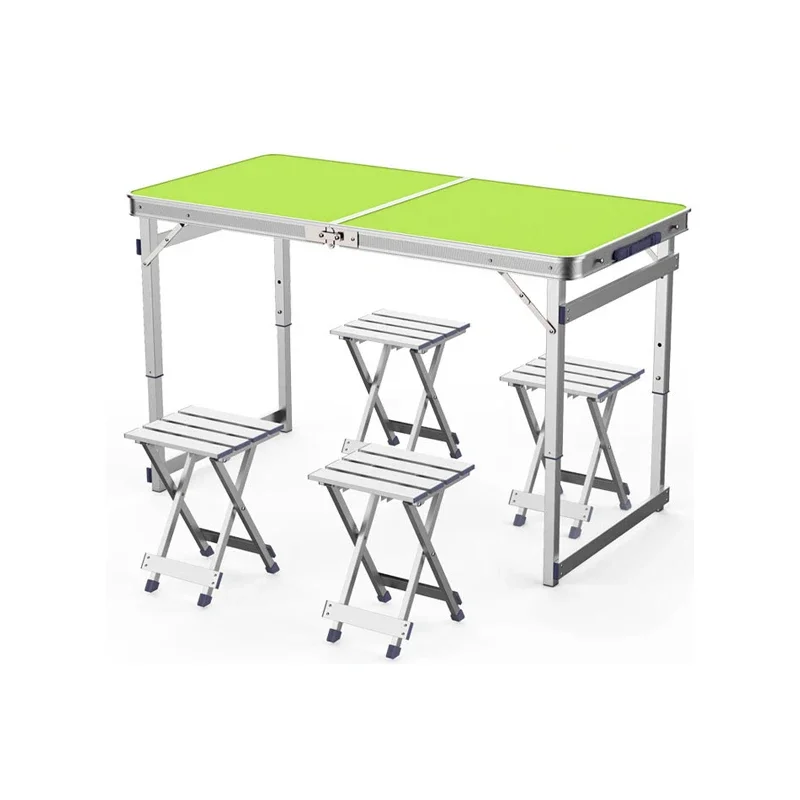 2026 Outdoor Multi-function Portable Dinning Table And Chair Set Aluminum Metal Leg Folding Camping Picnic Table