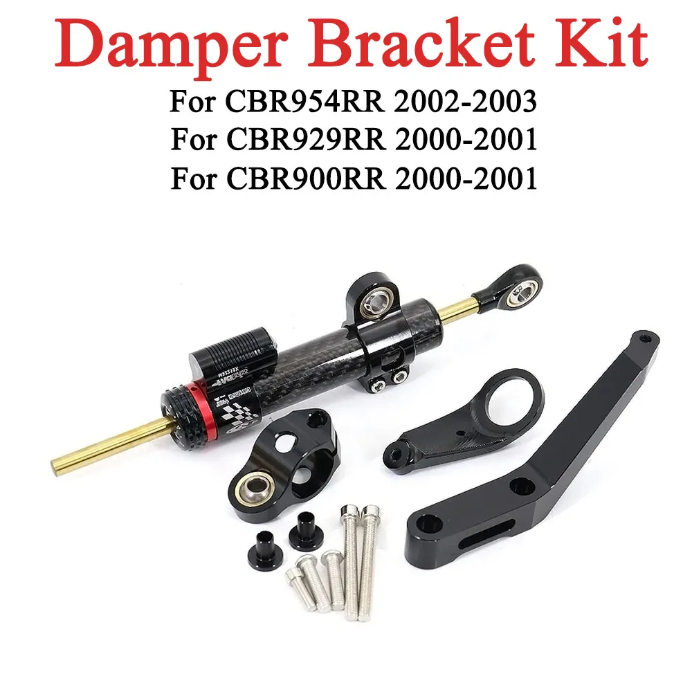 Nuevo Kit de soporte de montaje de dirección amortiguador estabilizador de dirección ajustable CNC para motocicleta Honda CBR954RR 2002 2003 CBR 929 900 RR