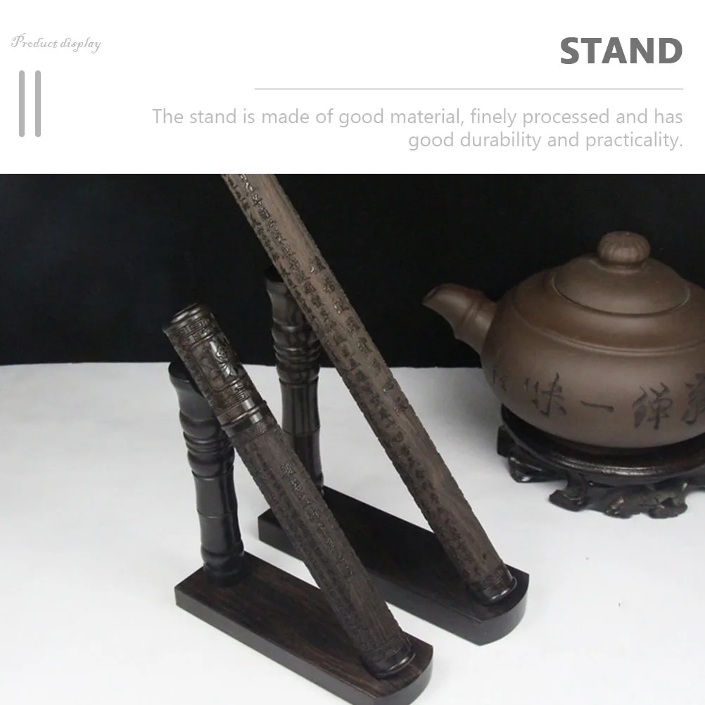 

Flute Display Stand Wind Instrument Holder Desktop Piccolo Wooden Portable Storage Retro