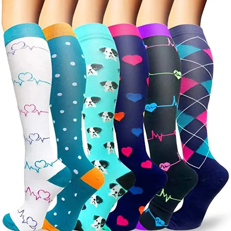 Compression Socks For Men Women To Resist Fatigue Varicose Edema Knee Height Of 20-30mmHg Running Basketball Hiking Sports Socks