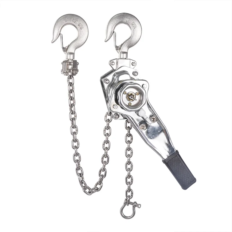 304 Stainless Steel Manual Operated Chain Hoist Light Weight 750kg 1.5t 3 Ton Capacity Anticorrosion Lever Hoist Pulley Block