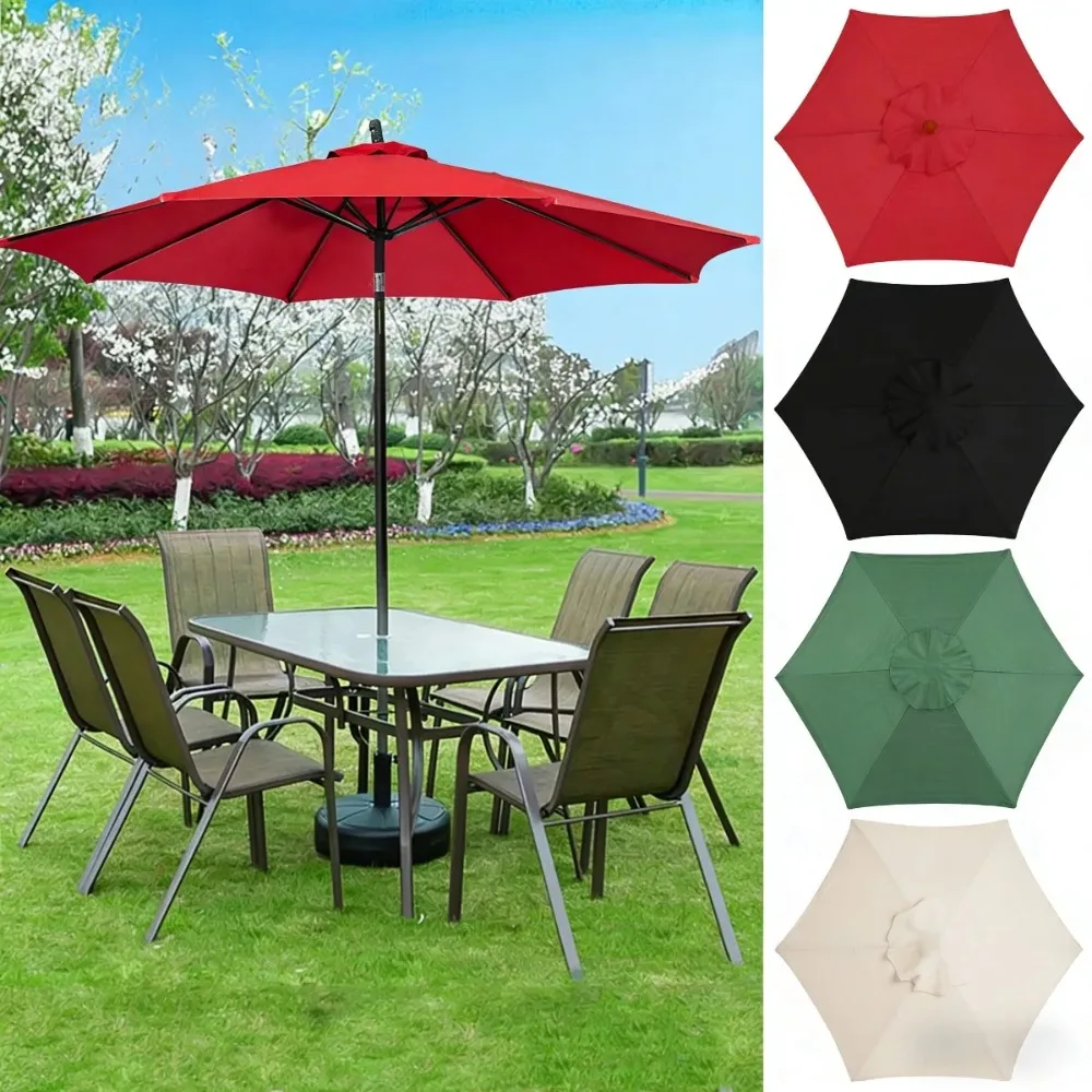 Universal Replacement Parasol Canopy Waterproof Outdoor Umbrella Replacement Fabric for Garden Beach Pool Sun Protection