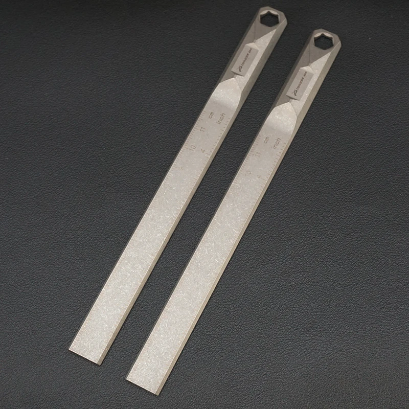Titanium Alloy Multifunctional Ruler Crowbar EDC Equipment Hex Wrench Tool Outdoor Portable Key Pendant