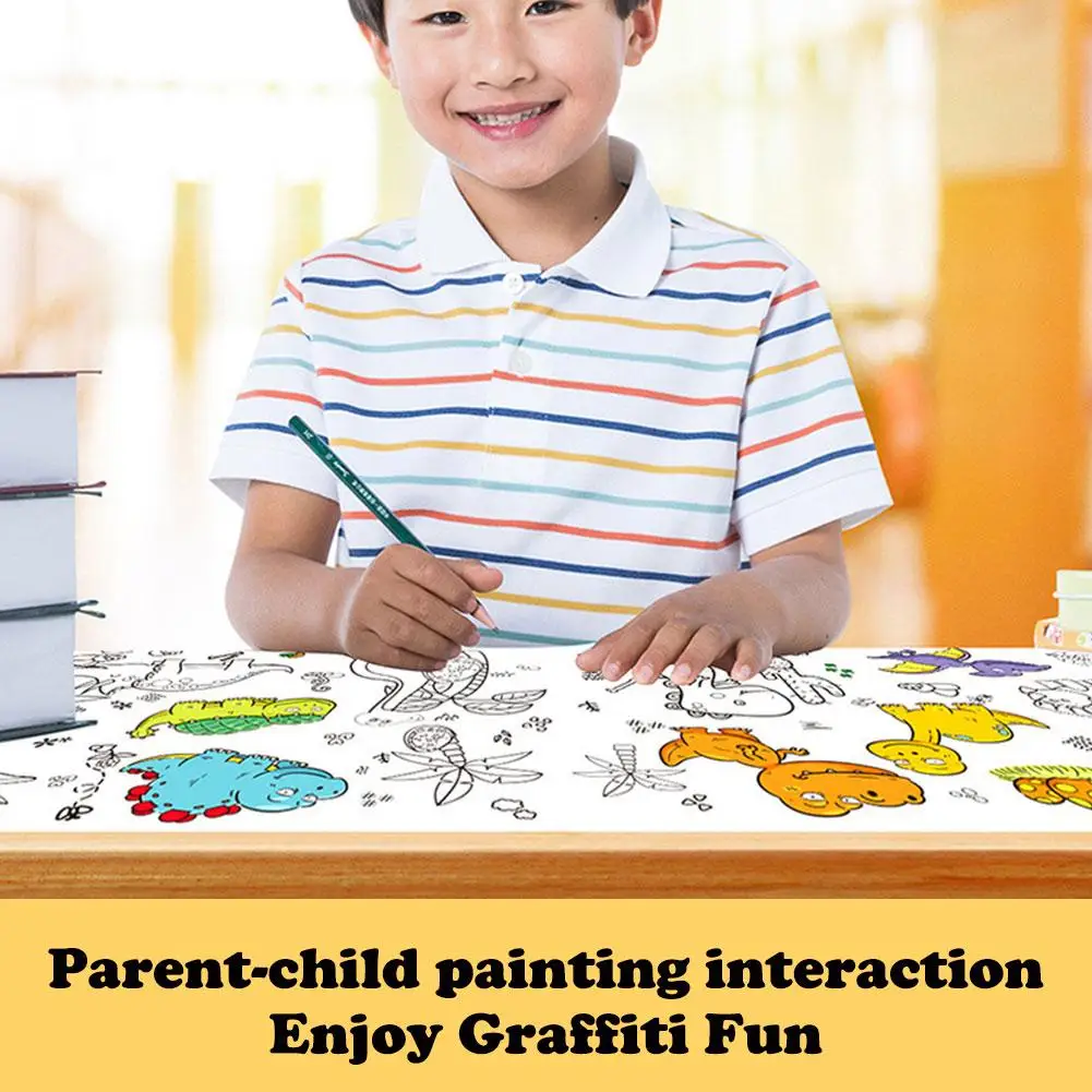 Spazio Cibo Tela per animali Rotolo da disegno per bambini Rotolo di carta da colorare fai-da-te Riempimento di colori Graffiti Scuola di pittura tagliata su carta