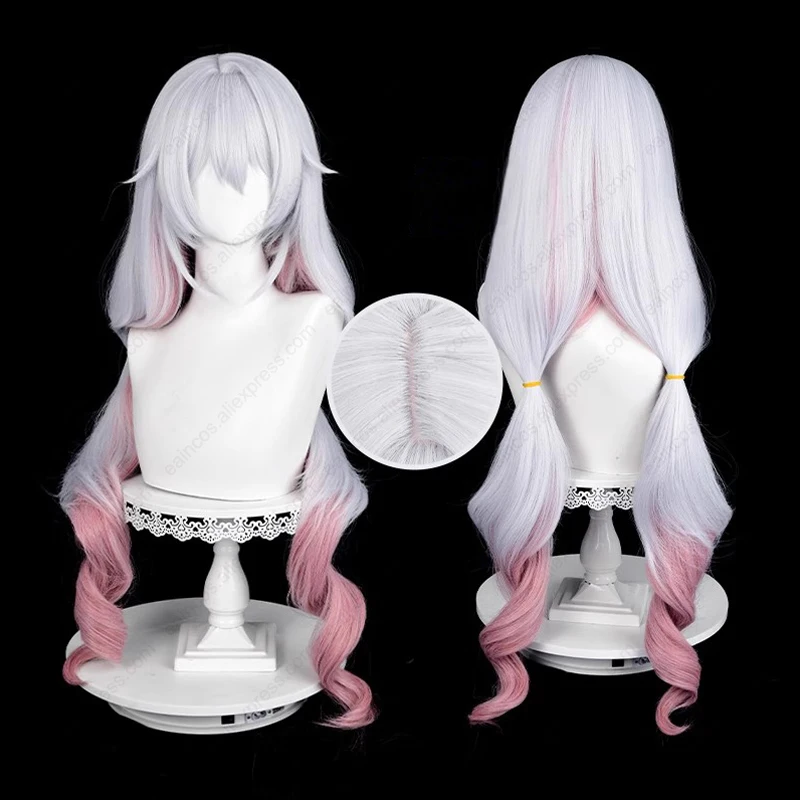 Wig Cosplay Anime Theresa Apocalypse 90cm Wig gradien Cruly panjang rambut sintetis tahan panas