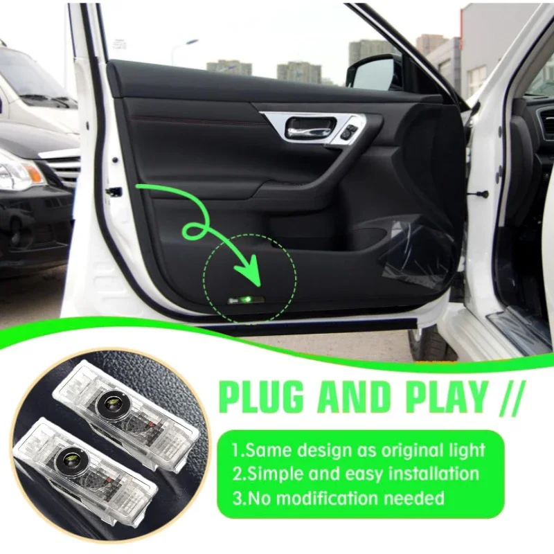 LED أضواء باب السيارة الأسد شعار شبح الظل الليزر ترحيب مصباح لسيارات BMW Z4 سلسلة X1 X3 X4 X6 E91 I3 I4 F30 F48 F10 E30 E34 FO2