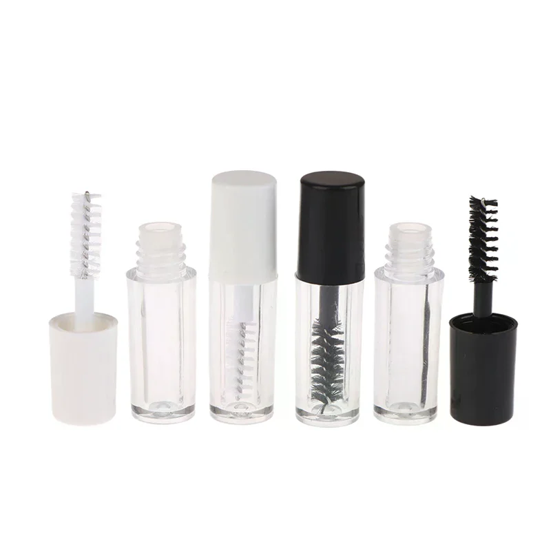 หลอดมาสคาร่าเปล่าขนาด 1.2 มล. 3 ชิ้น พร้อมแปรงปัดขนตา  บรรจุภัณฑ์สำหรับครีมบำรุงขนตา  ขวดรีฟิลได้  สำหรับทดลองใช้  แบบ DIY