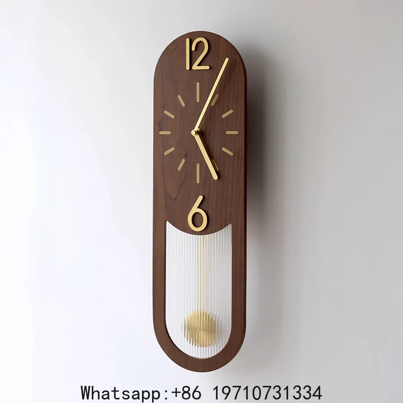 

Simple Wall Clocks Nordic Luxury Retro Clocks Elegant Wooden Design Clock Household Entrance Hall Aesthetic Home and Decoration