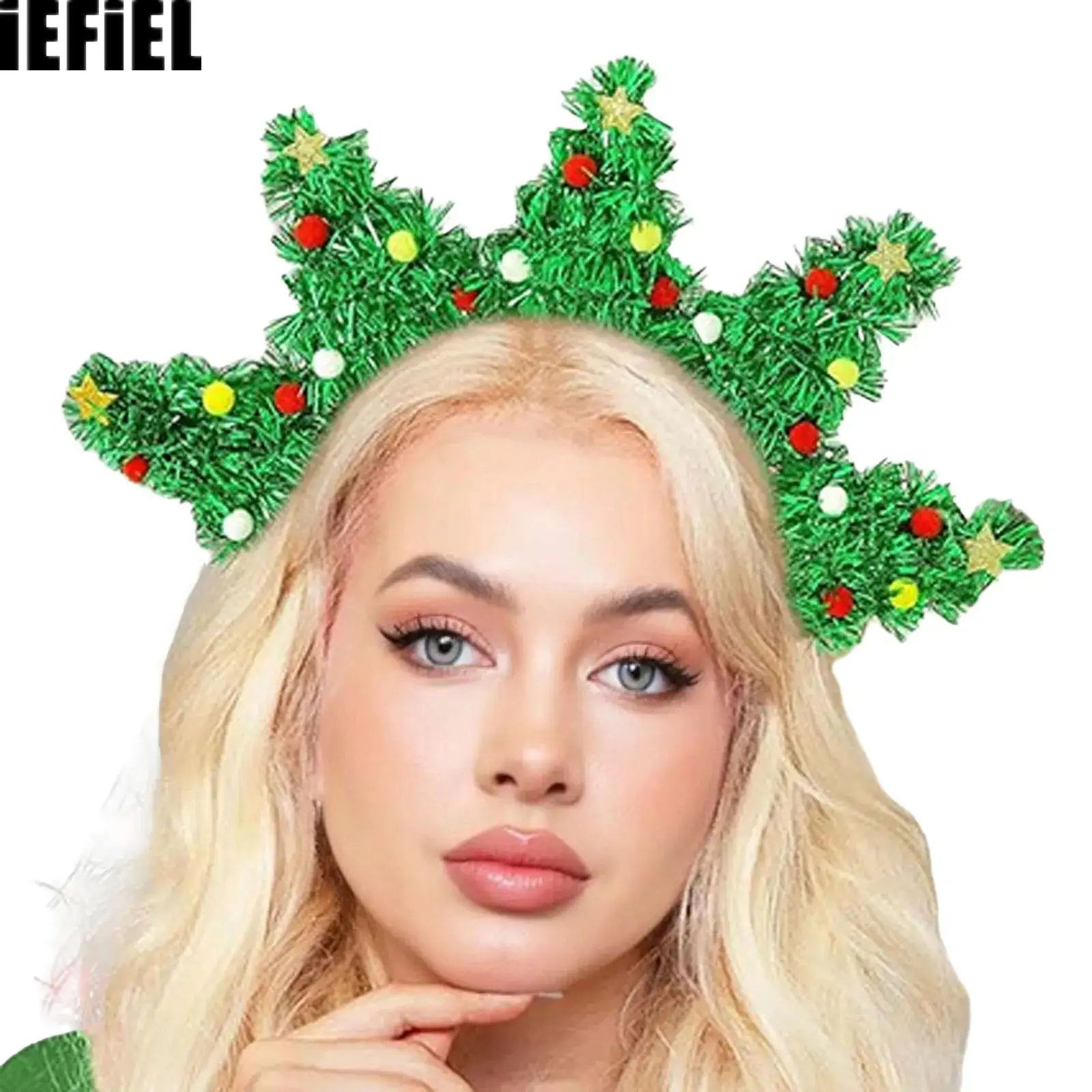 

Girls Women Christmas Hair Hoop Christmas Tree Costume Hairbands Xmas Tree Headbands Holiday Hair Accessories