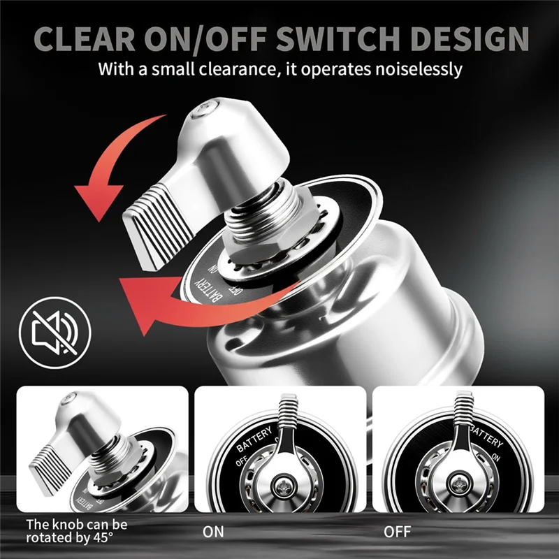 

AS60-Battery Disconnect Switch 200A 12V Heavy Duty, Battery Cut Off Shut Off Kill-Switch Side Post Mounting Bracket