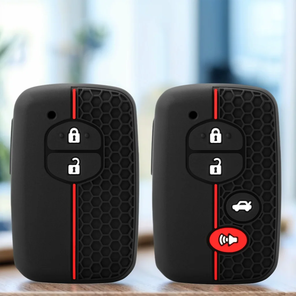 Silicone Key Fob Cover for TOYOTA Auris Prius Alphard Land Cruiser 200 Prado Aqua Avensis Avalon Venza Remote 2/4btns key Bag