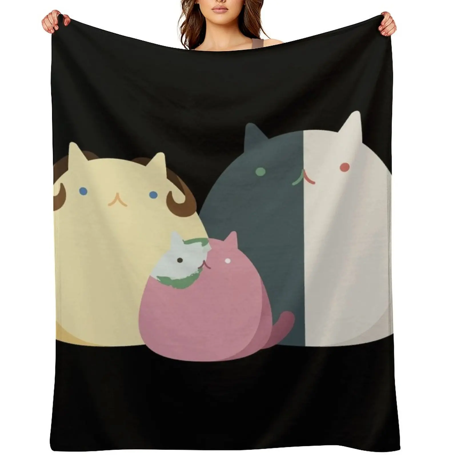 

Ranboo, Tubbo, and Michael cats Throw Blanket Summer Soft Plush Plaid Weighted for babies Blankets