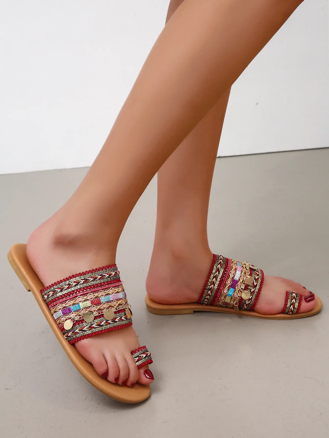 Neue Damen-Sandalen 202 Sommer Neue Flache Retro-Zehen-Sandalen für Damen – Detail 24