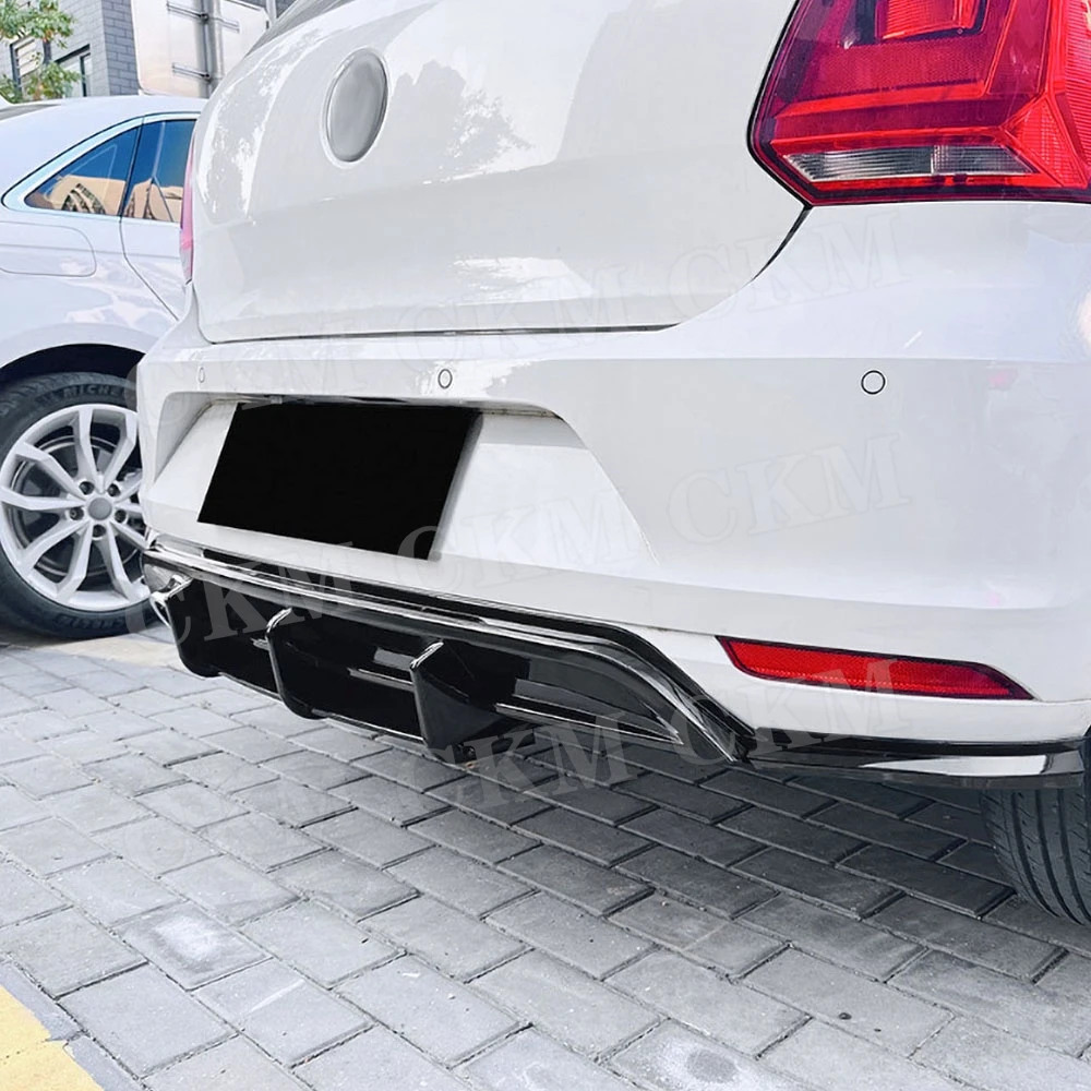 CKMUUER ABS الخلفية الشفاه المفسد لفولكس واجن بولو MK5 6R 2009 2010 2011 2012 2013 2014 المصد الخلفي الناشر سبويلر الجسم أطقم