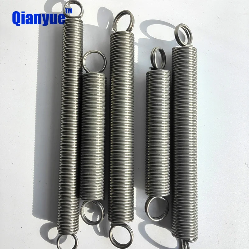 304 Stainless Steel Closed Tension Spring, Double Coil Small Spring, O-ring Hook Extension Spring, Steel Wire Diameter 1.2mm