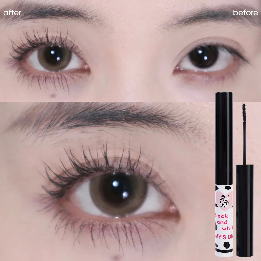 Matte Black Brown Curl Mascara Waterproof Lengthening Lashes Ultra-fine Small Brush Head Non-smudge Lasting Mascara Eyes Makeup