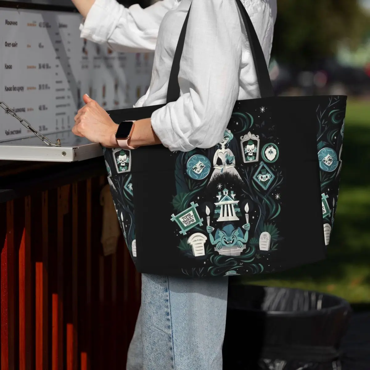 Haunted Mansion Stretching Beach Tote Bag Sport Gym Yoga Duffle Large Tote Bag Women Travel Bag Fitness bag