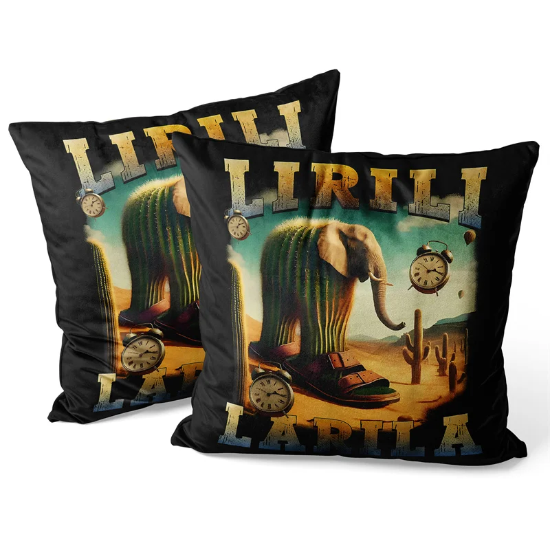 Gaslight Gatekeep Girlboss Lirili Larila Italian Brainrot Funny Meme Throw Pillow Covers Cushion Cases Pillowcases 45cm x 45cm