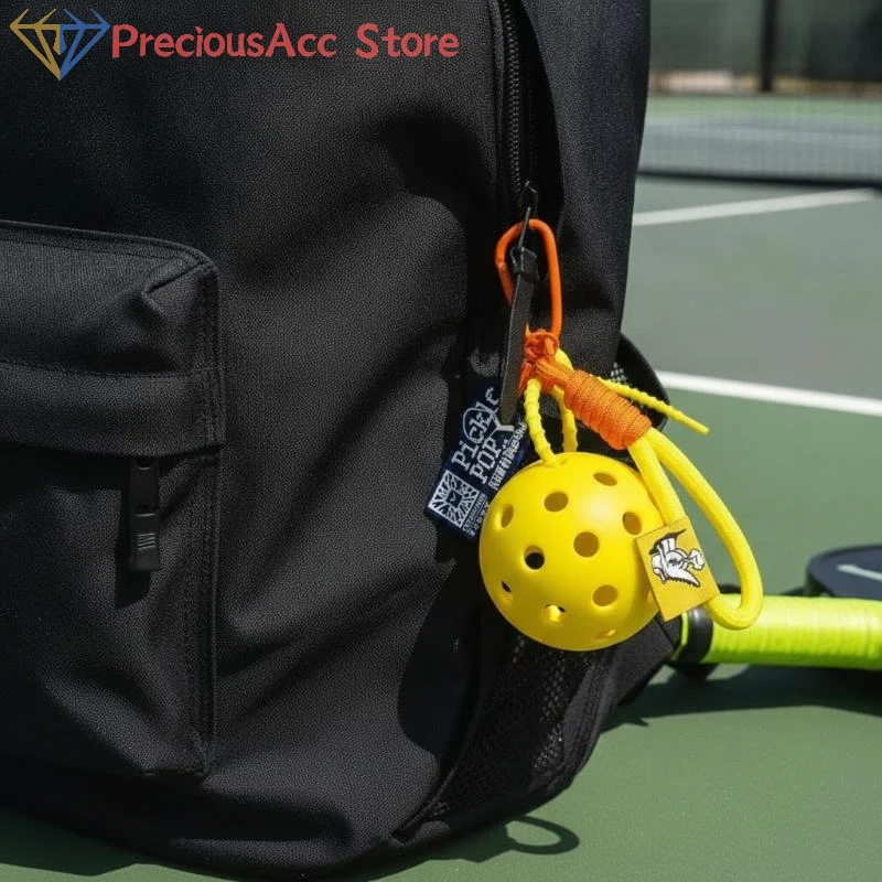 .New.Pickleball Racket Keychain Metal Sports Charm Dink Ball Pendant Colorful Hollow Design for Players Bag Party Gift Accessory
