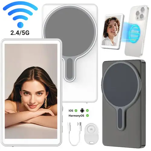 Proyector de pantalla de Monitor magnético para teléfono inteligente, cámara trasera de teléfono WiFi 2,4G/5G, Selfie para Vlog, transmisión en vivo, vídeo para Android y iPhone