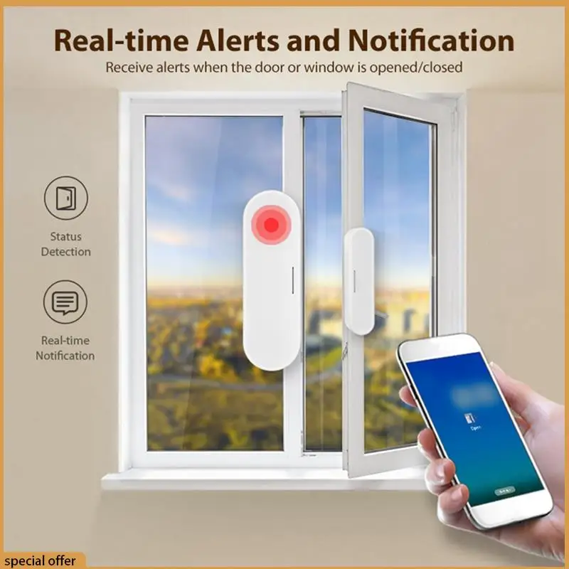 A68Z Tuya Matter Thread Door Window Sensor USB Powered Smart Home Wireless Detector Work With Homekit Alexa Google Home