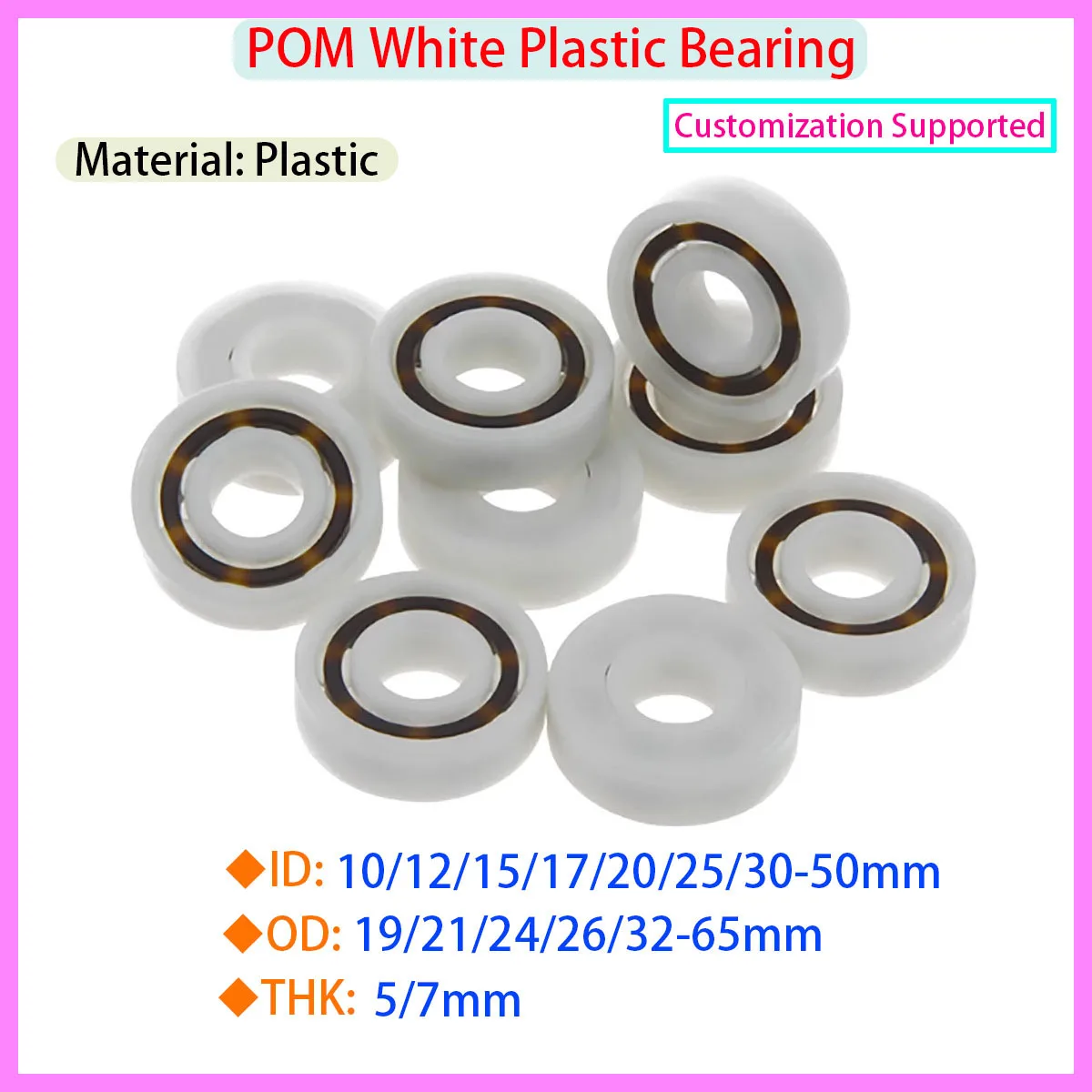 POM Plastic Bearings Resistant To Acid and Alkali Corrosion 6200 6201 6202 6203 6204 6205 6206 6207 6208