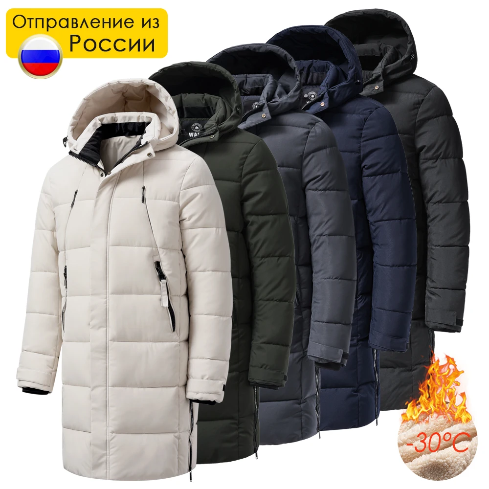 Homens inverno nova marca longo quente grosso velo chapéu parkas jaqueta casaco masculino outwear outono outwear roupas clássico à prova dwaterproof