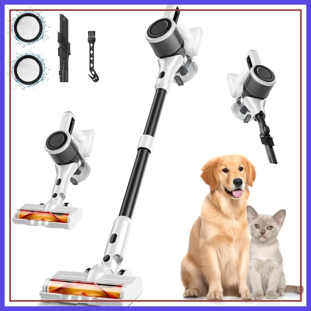 8-in-1 Cordless Vacuum Cleaner, 45Min Runtime, Lightweight Stick Vacuum for Hardwood Floors, Carpet, Pet Hair, Under Furniture