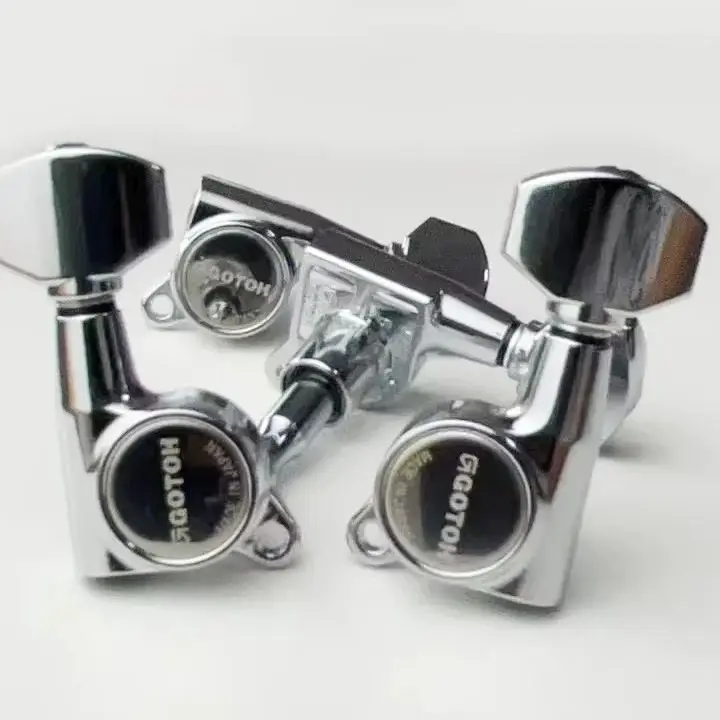 GOTOH SG381-07 6 In-Line Guitar Tuning Pegs, Chrome Sealed Tuners with 16:1 Gear Ratio for Electric Guitar