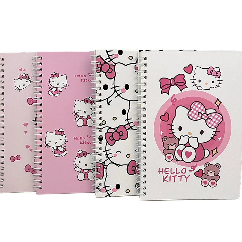 Sanrio Olá Kitty Cartoon bobina Notebook, Notebook Student, Escola bonito escrevendo ferramenta, A5