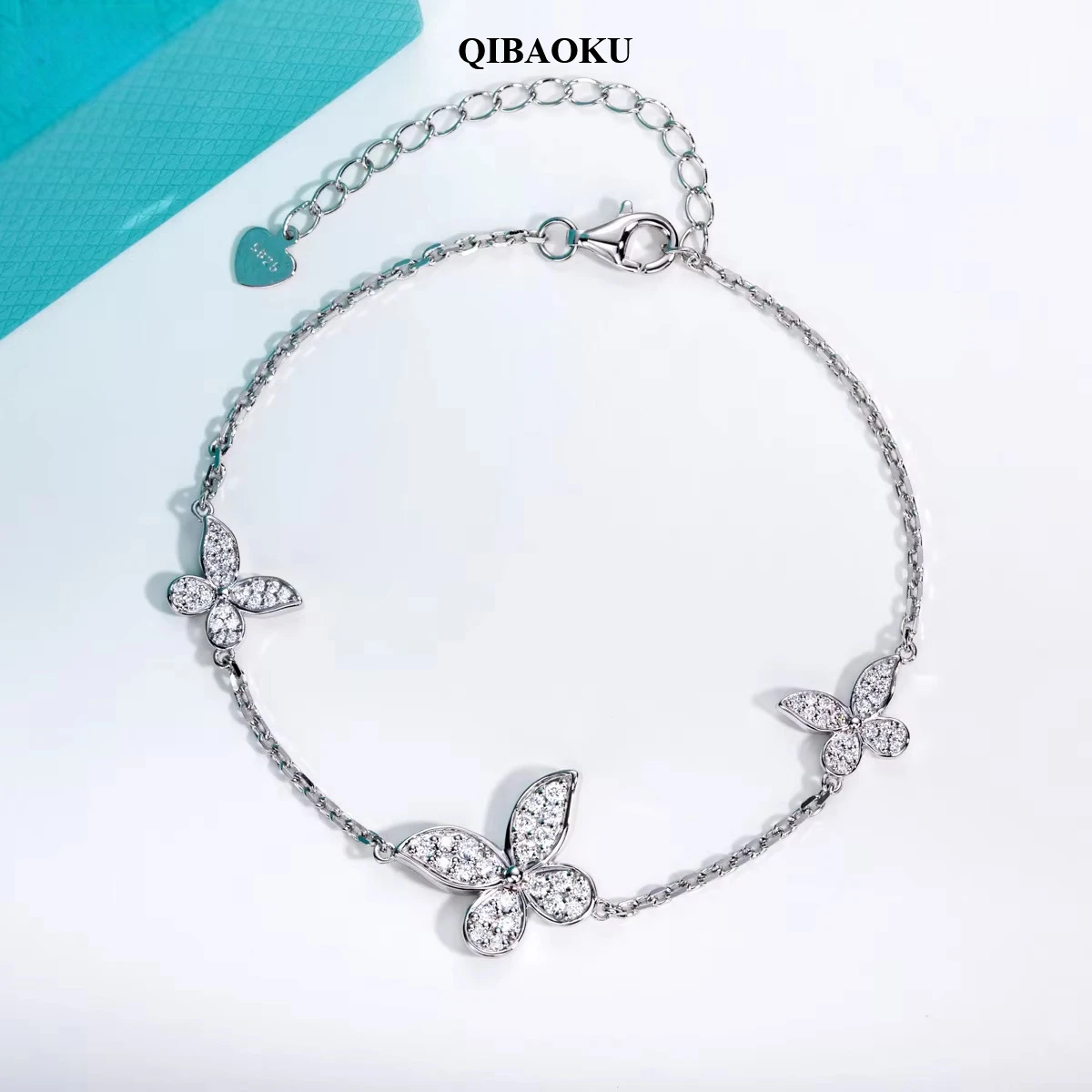 QIBAOKU Moissanite Bracelet GRA S925 Sterling Silver 18K Gold Plated 18+5cm Adjustable Bracelets Anklet for Women Jewelry 2026