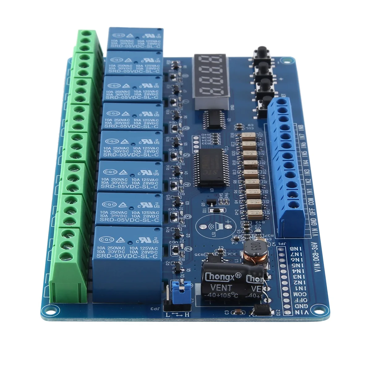 Efficient Dc 8V-36V 8-Channel Multifunction Time Delay Relay Interface Board