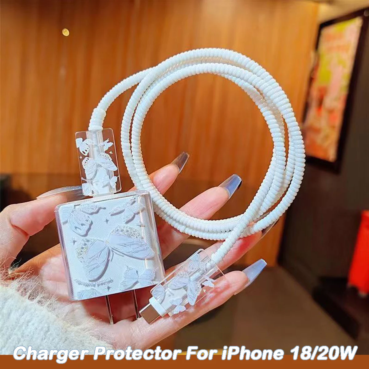 PD Cable Charger Protector For iPhone 11 12 13 14 15 16 US 20W Charger Protection Cover Case Winder Protective Wire Organizer