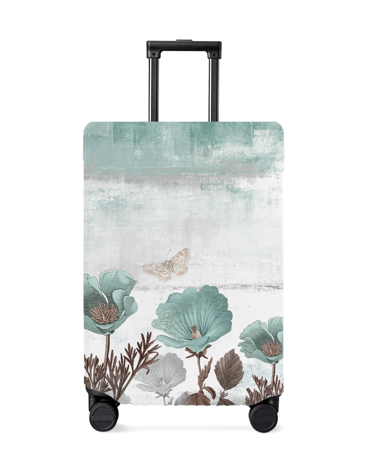 Rustic Vintage Floral Plant Abstract Luggage Cover Stretch Baggage Protector Dust Cover for 18-32 Inch Travel Suitcase Case