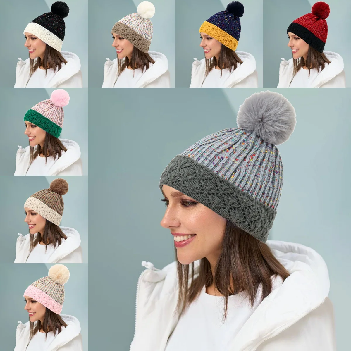 الخريف الشتاء محبوك بيني النساء بوم بوم بونيه الدفء الحجاب الكيماوي قبعة فقدان الشعر غطاء رأس Skullies أغطية الرأس في الهواء الطلق